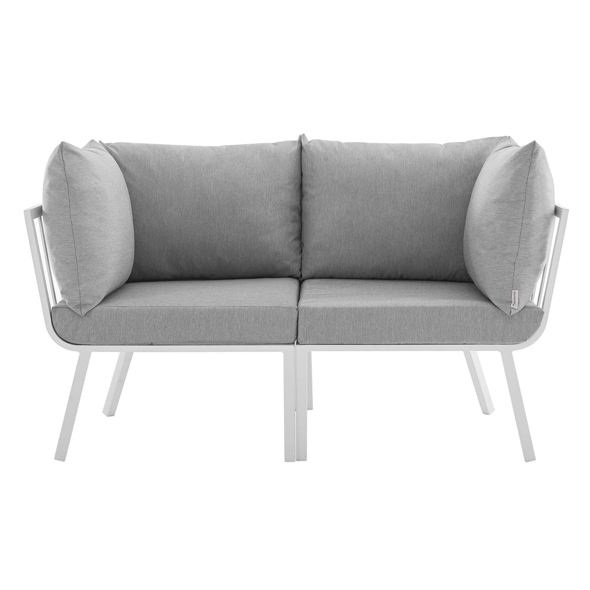 Riverside 2 Piece Outdoor Patio Aluminum Sectional Sofa Set - Coastal Modern & Weather-Resistant