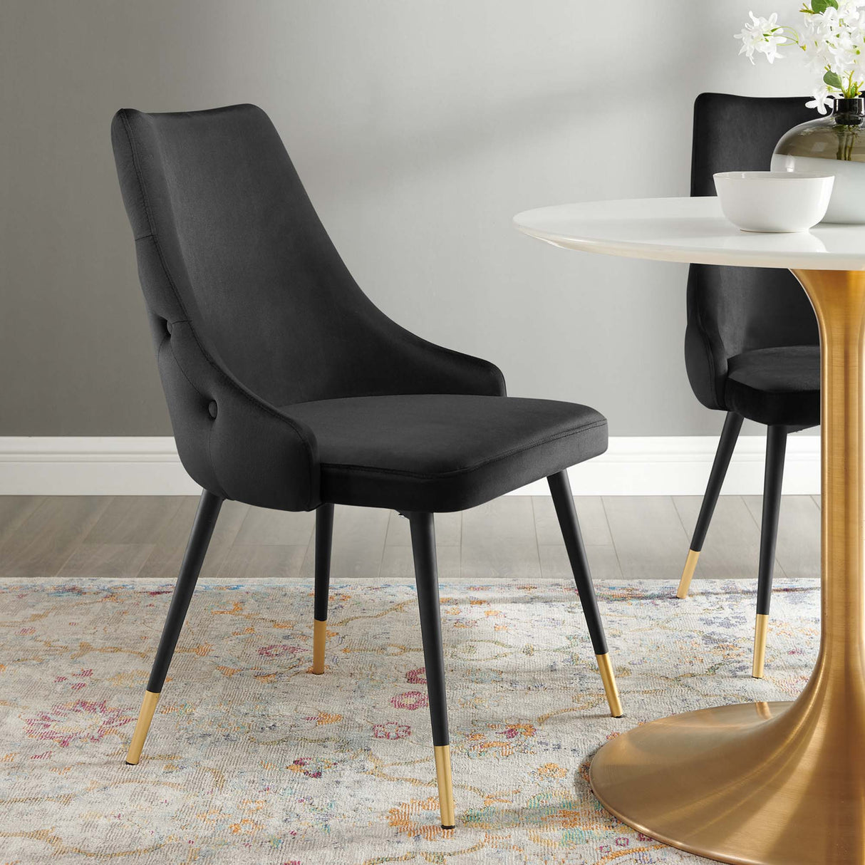 Adorn Tufted Performance Velvet Dining Side Chair - Glam Deco & Stain-Resistant