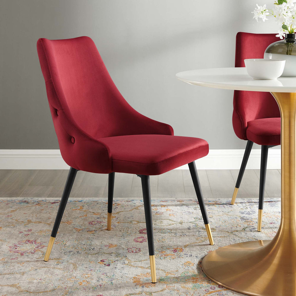 Adorn Tufted Performance Velvet Dining Side Chair - Glam Deco & Stain-Resistant