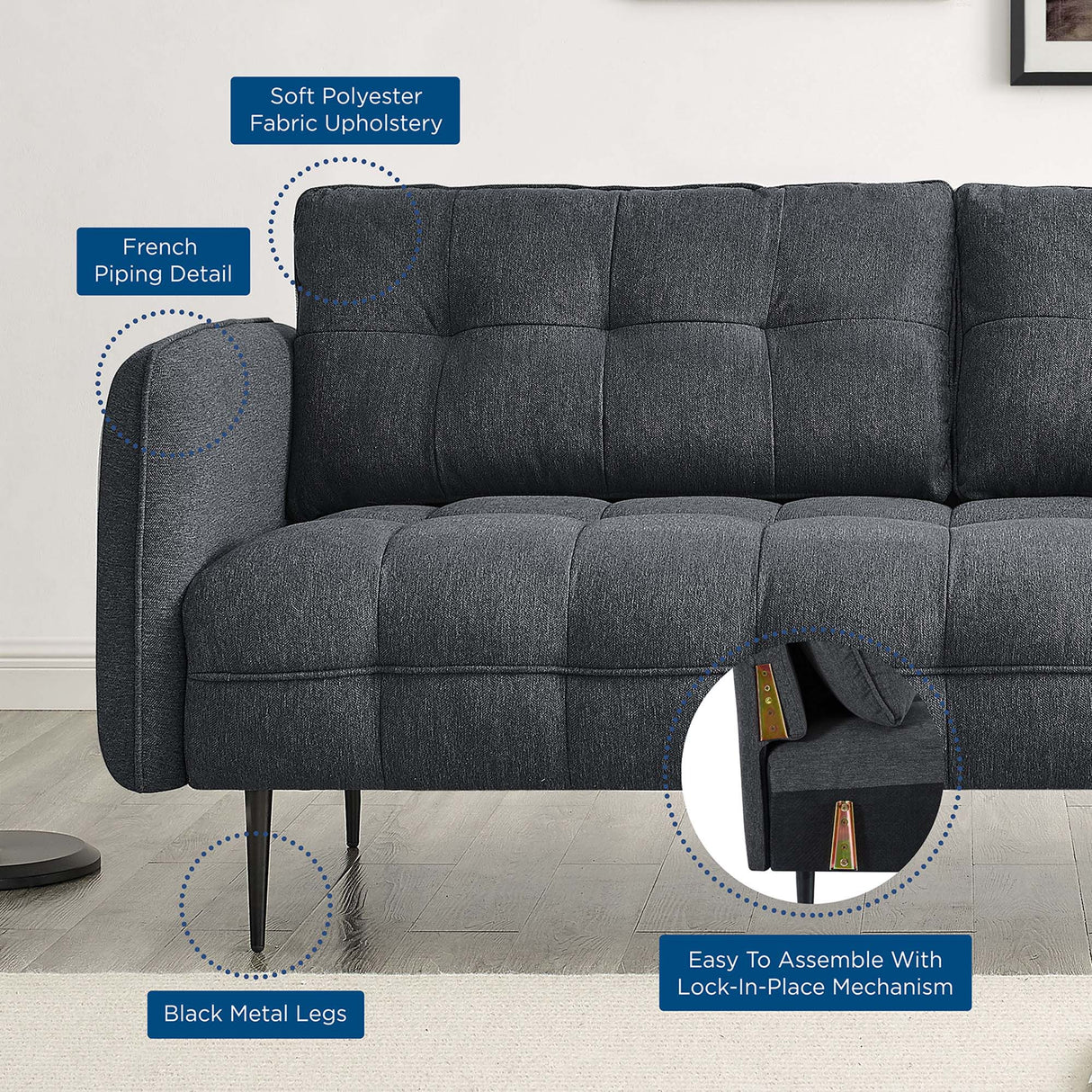 Cameron Tufted Fabric Sofa