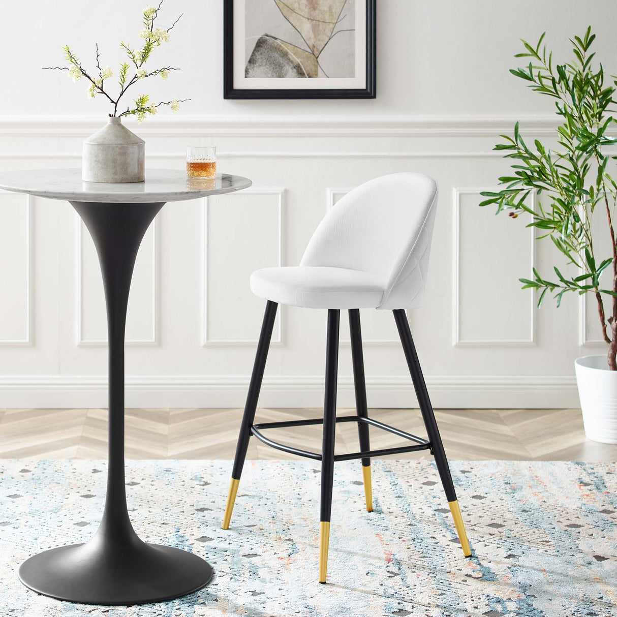 Cordial Fabric Bar Stools - Set of 2