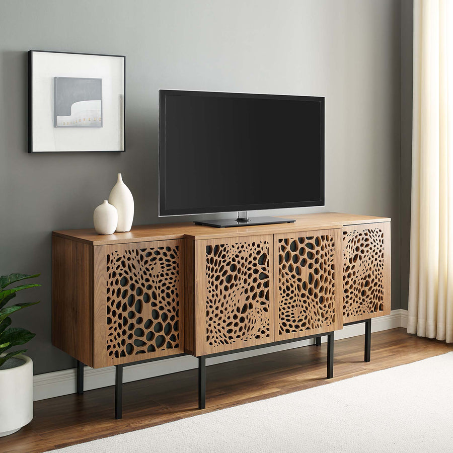 Yosemite Sideboard with Soft-Close Drawers & Adjustable Shelves - Modern Organic Walnut Veneer Buffet & TV Stand