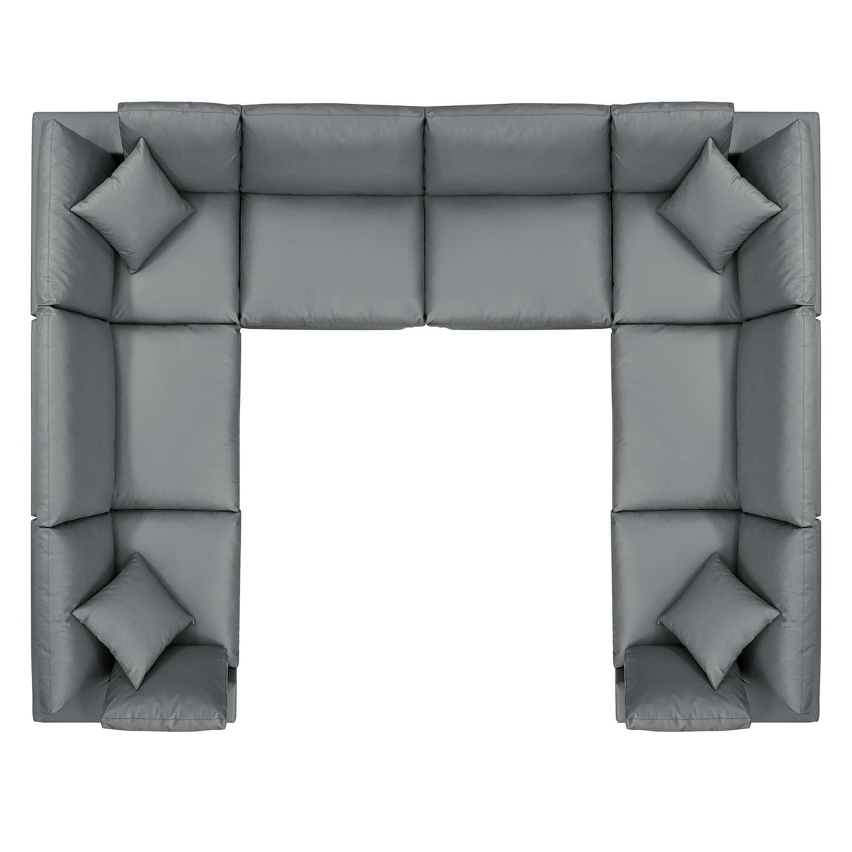 Commix Down Filled Overstuffed Vegan Leather 8-Piece Sectional Sofa