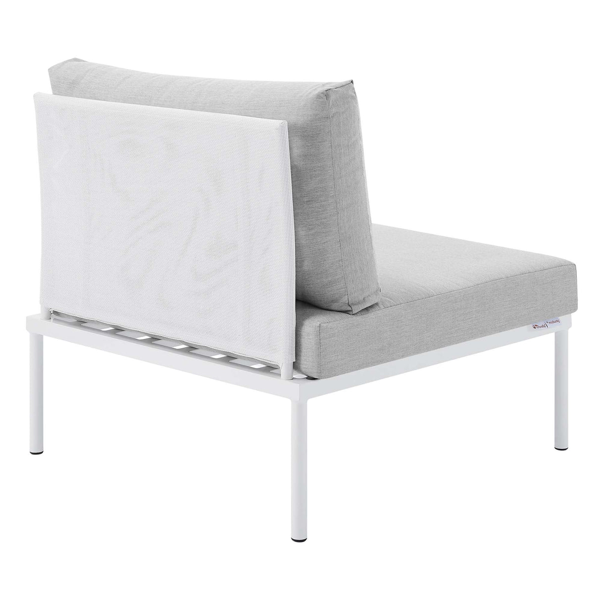 Harmony Sunbrella Outdoor Patio Aluminum Armless Chair (Contemporary Modern & Weather-Resistant)