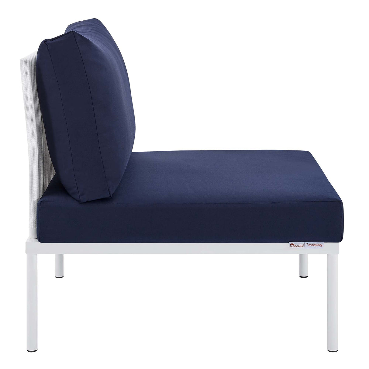 Harmony Sunbrella Outdoor Patio Aluminum Armless Chair (Contemporary Modern & Weather-Resistant)