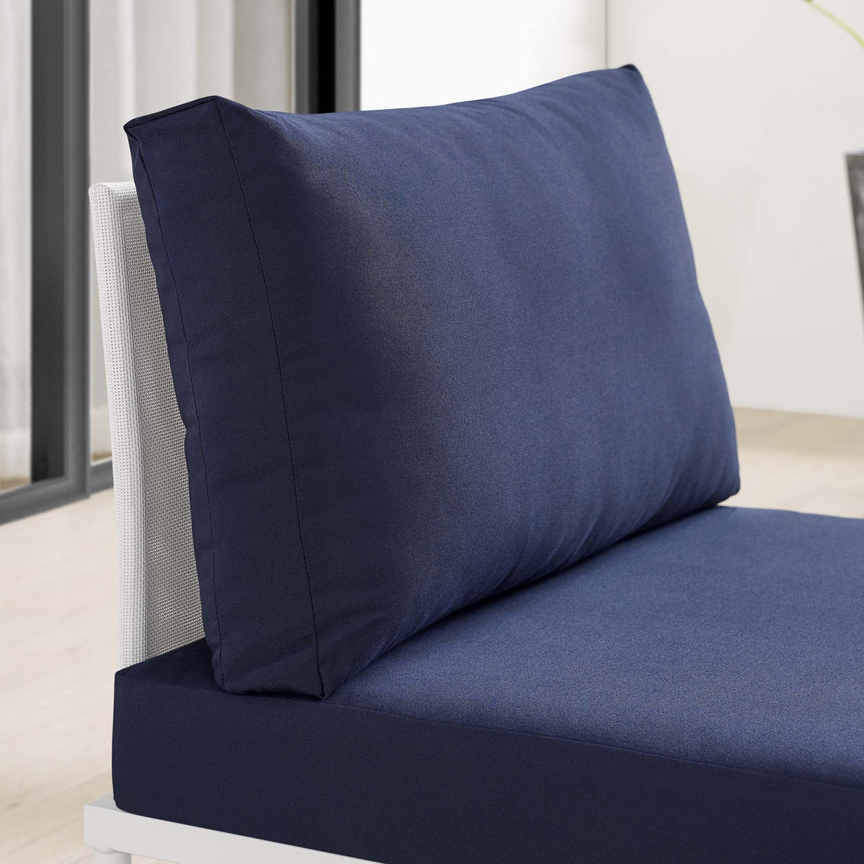 Harmony Sunbrella Outdoor Patio Aluminum Armless Chair (Contemporary Modern & Weather-Resistant)