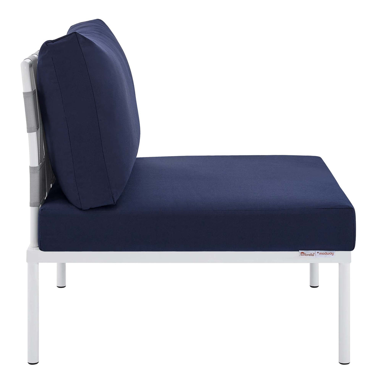 Harmony Sunbrella® Outdoor Patio Aluminum Armless Chair (Modern Minimalist & Weather-Resistant)