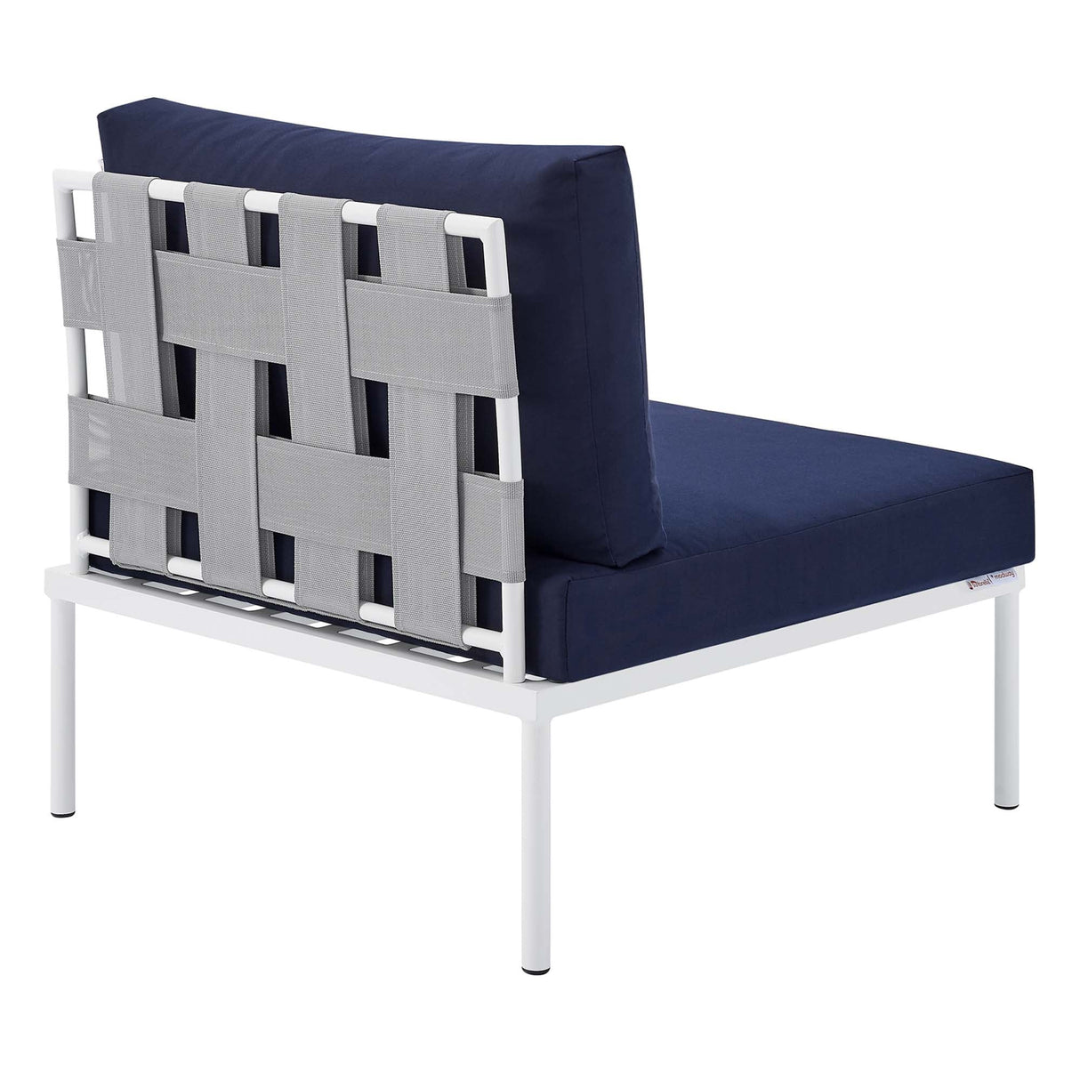 Harmony Sunbrella® Outdoor Patio Aluminum Armless Chair (Modern Minimalist & Weather-Resistant)