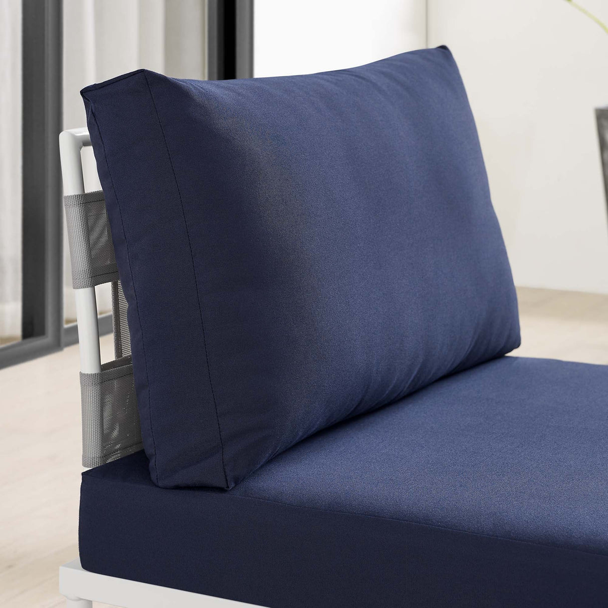 Harmony Sunbrella® Outdoor Patio Aluminum Armless Chair (Modern Minimalist & Weather-Resistant)
