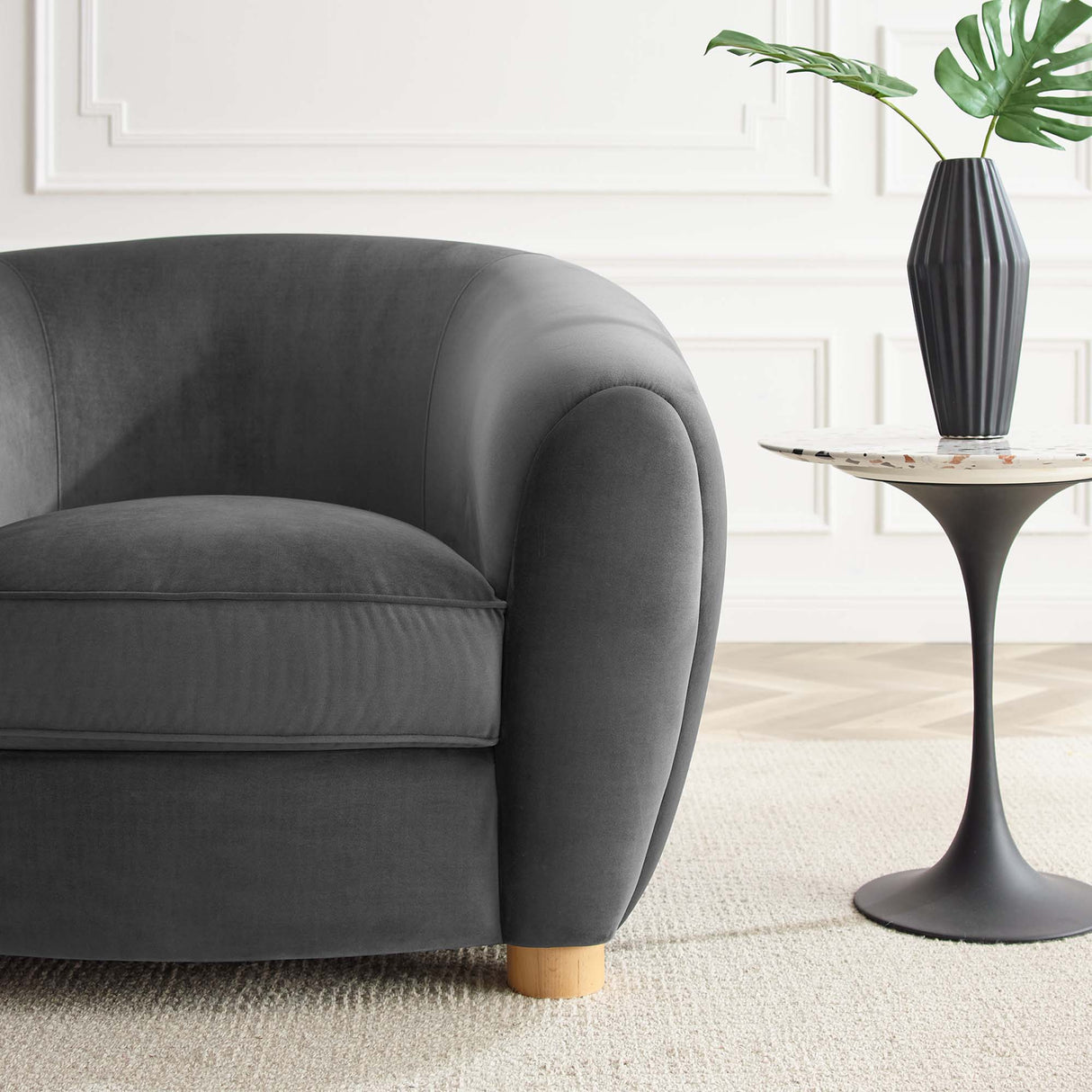 Abundant Performance Velvet Accent Armchair - Glam Deco & Stain-Resistant Lounging
