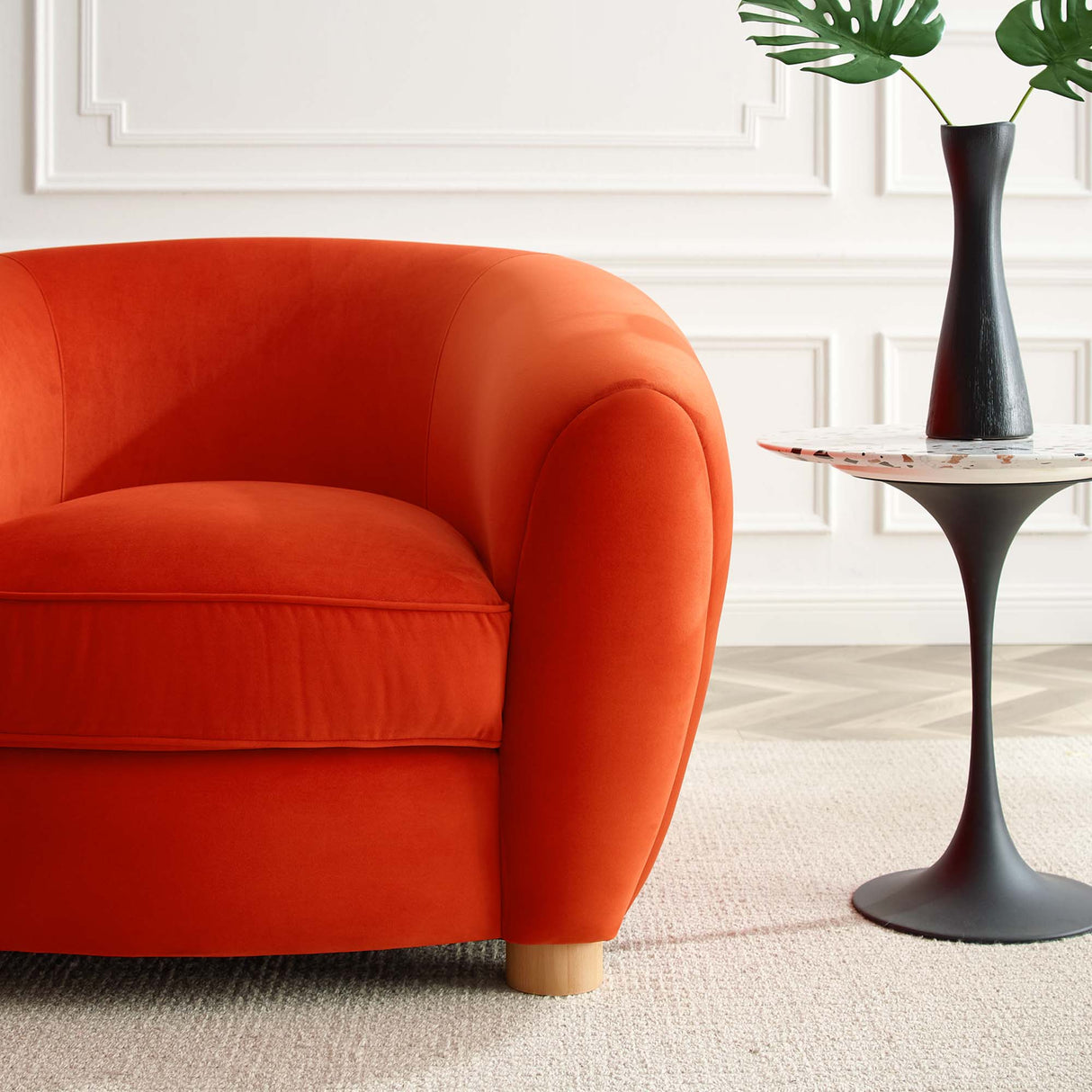 Abundant Performance Velvet Accent Armchair - Glam Deco & Stain-Resistant Lounging