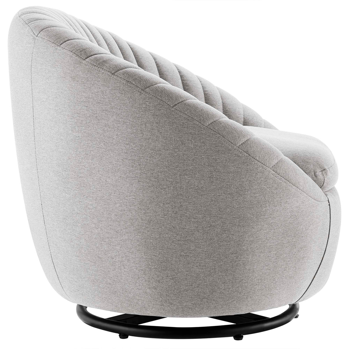 Whirr Tufted Fabric Swivel Chair - Mid-Century Modern & 360-Degree Rotation