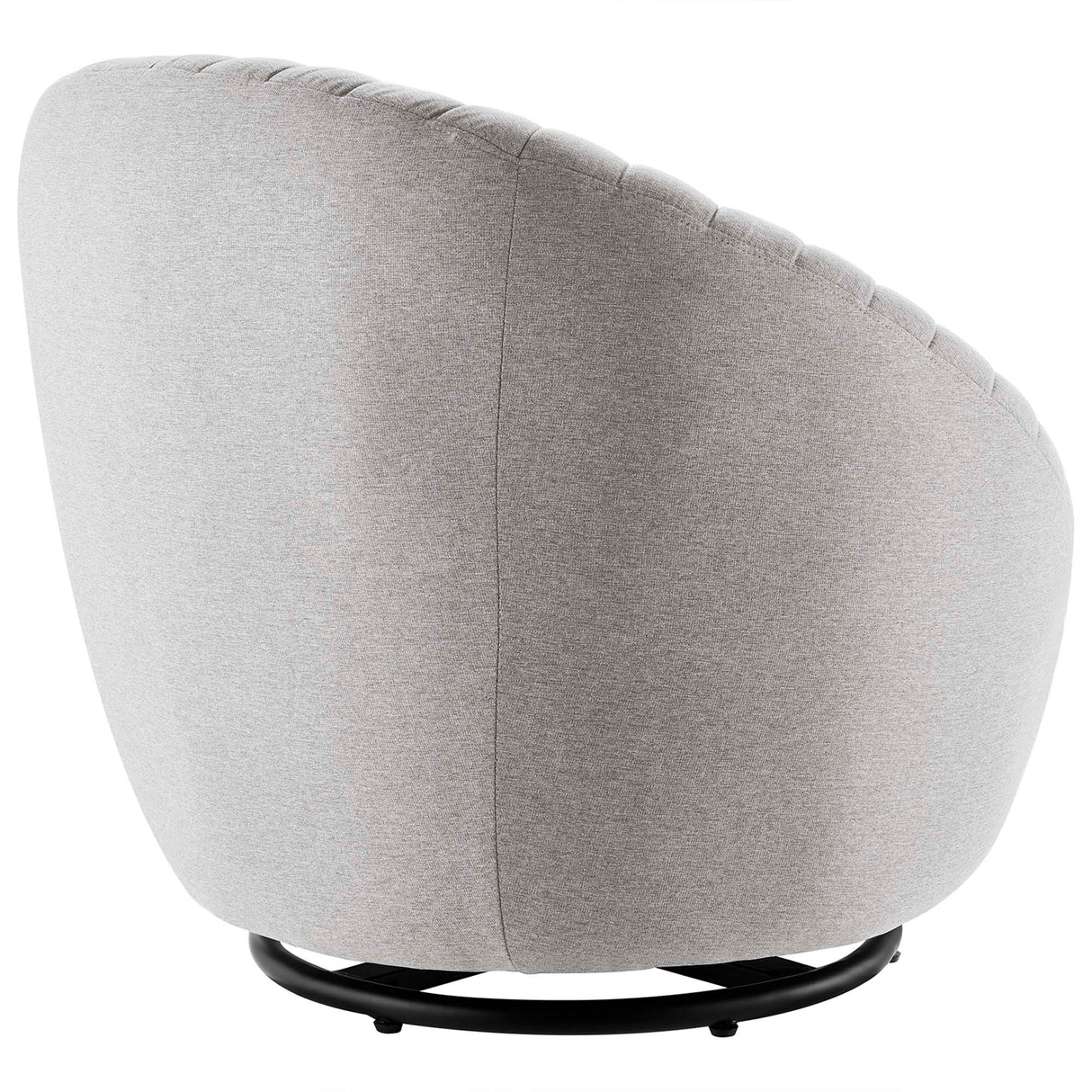 Whirr Tufted Fabric Swivel Chair - Mid-Century Modern & 360-Degree Rotation
