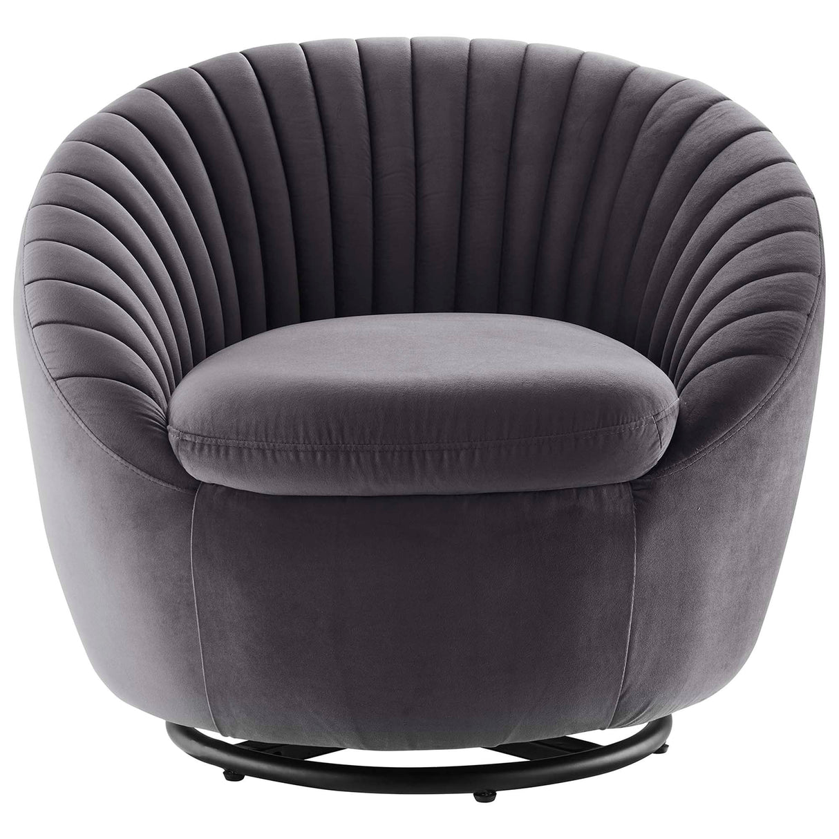 Whirr Tufted Performance Velvet Swivel Chair - Art Deco Style & 360-Degree Functionality