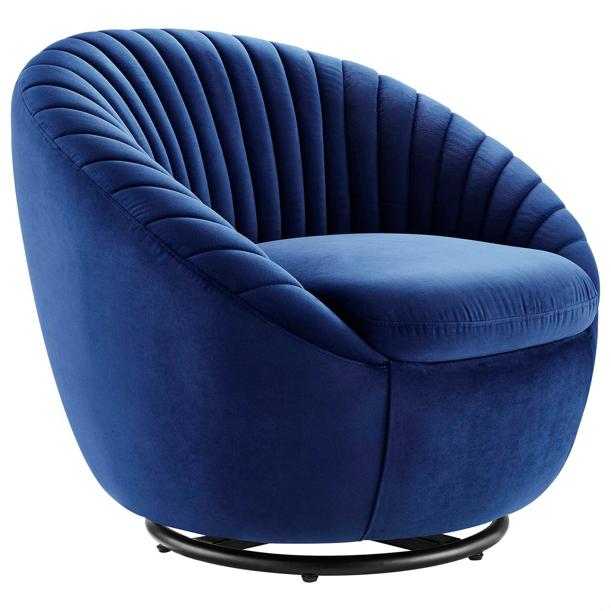 Whirr Tufted Performance Velvet Swivel Chair - Art Deco Style & 360-Degree Functionality