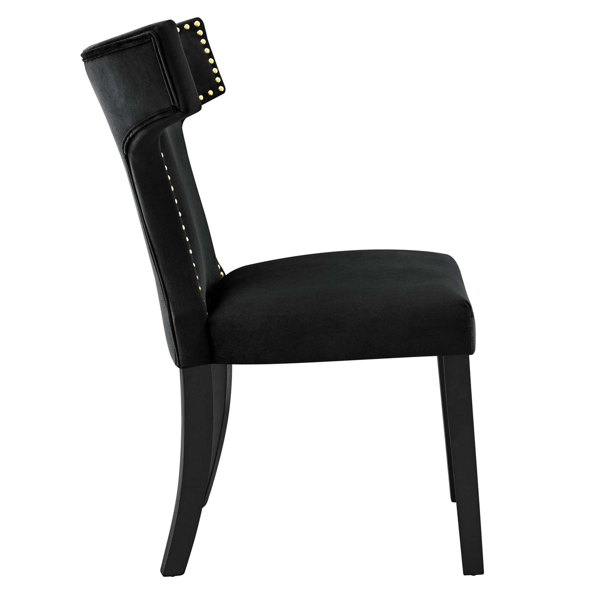 Curve Performance Velvet Dining Chairs - Set of 2 - Mid-Century Modern & Stain-Resistant