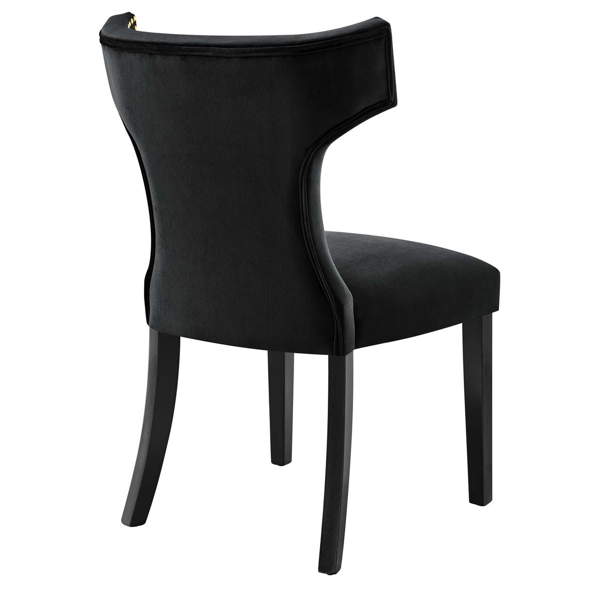 Curve Performance Velvet Dining Chairs - Set of 2 - Mid-Century Modern & Stain-Resistant