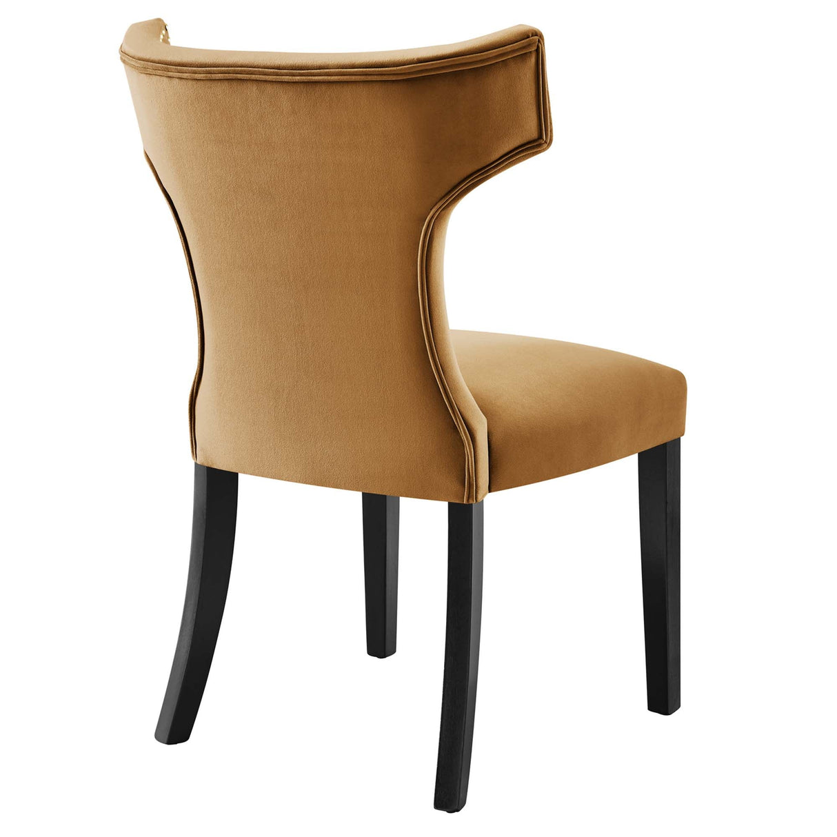 Curve Performance Velvet Dining Chairs - Set of 2 - Mid-Century Modern & Stain-Resistant