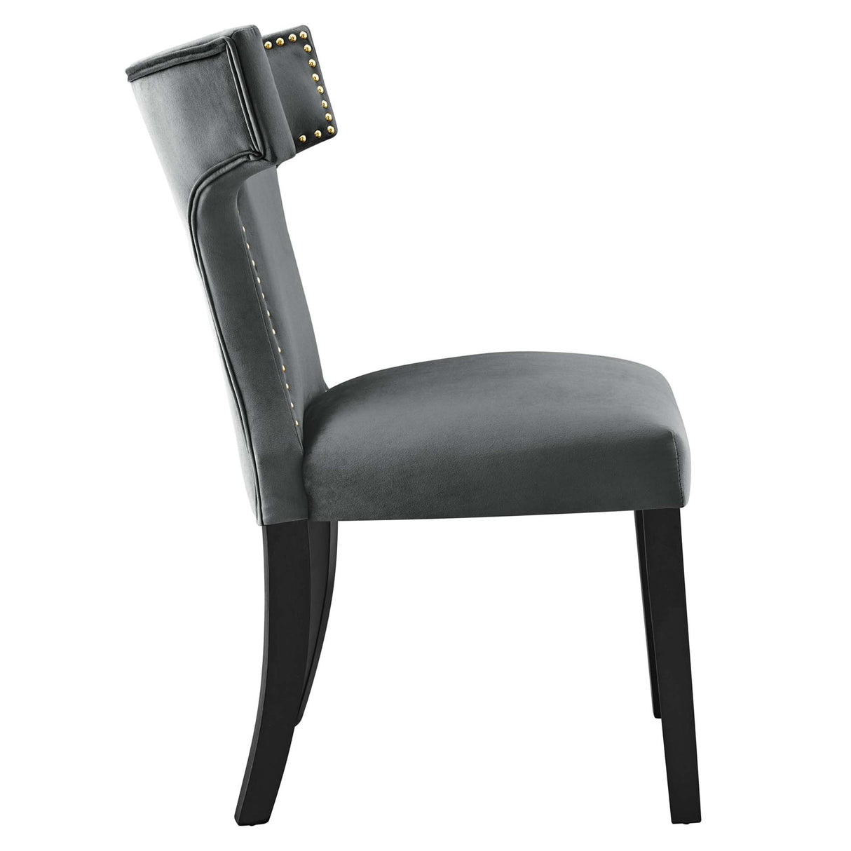 Curve Performance Velvet Dining Chairs - Set of 2 - Mid-Century Modern & Stain-Resistant