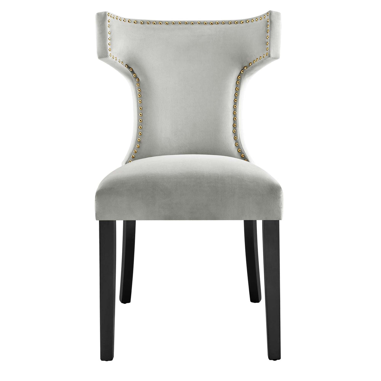 Curve Performance Velvet Dining Chairs - Set of 2 - Mid-Century Modern & Stain-Resistant