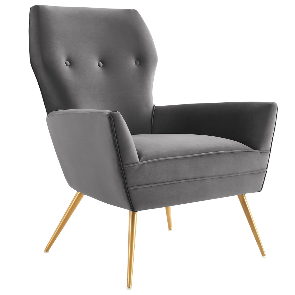 Renata Button Tufted Performance Velvet Armchair - Mid-Century Modern & Stain-Resistant