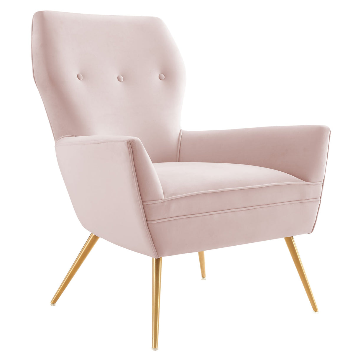 Renata Button Tufted Performance Velvet Armchair - Mid-Century Modern & Stain-Resistant