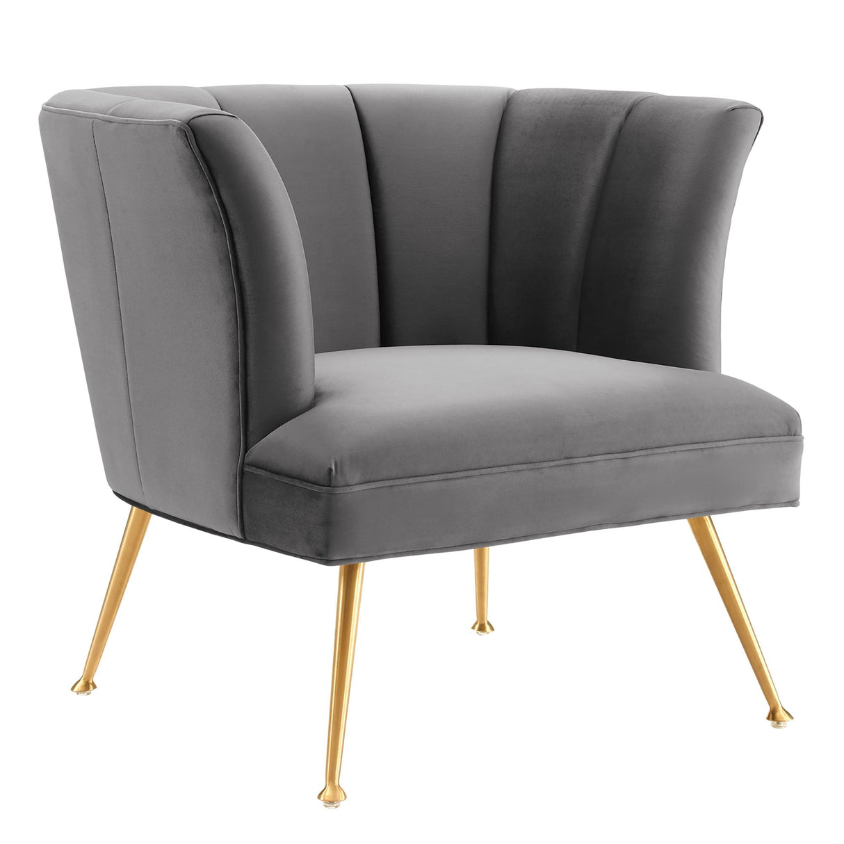 Veronica Channel Tufted Performance Velvet Armchair - Mid-Century Modern & Stain-Resistant