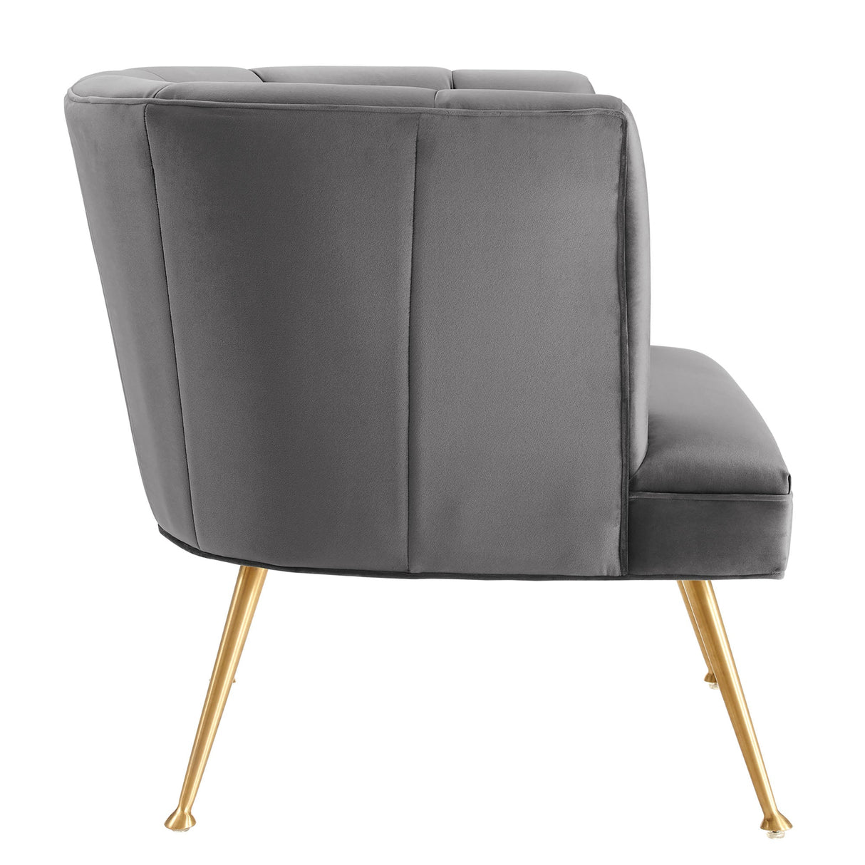 Veronica Channel Tufted Performance Velvet Armchair - Mid-Century Modern & Stain-Resistant