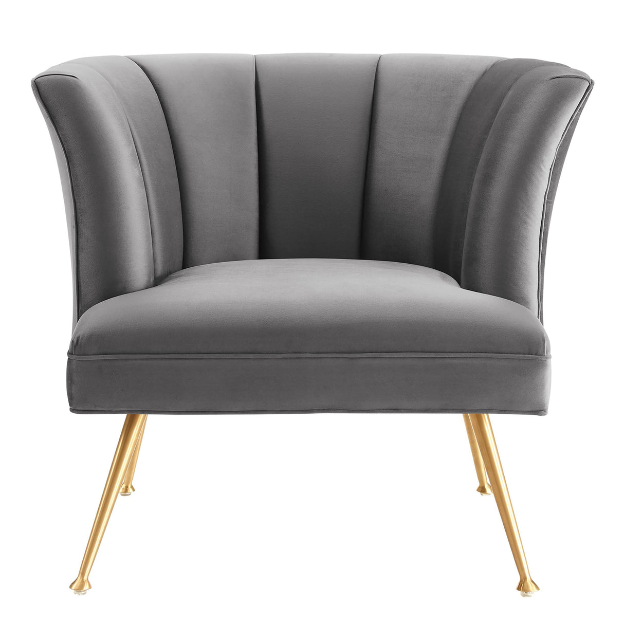 Veronica Channel Tufted Performance Velvet Armchair - Mid-Century Modern & Stain-Resistant