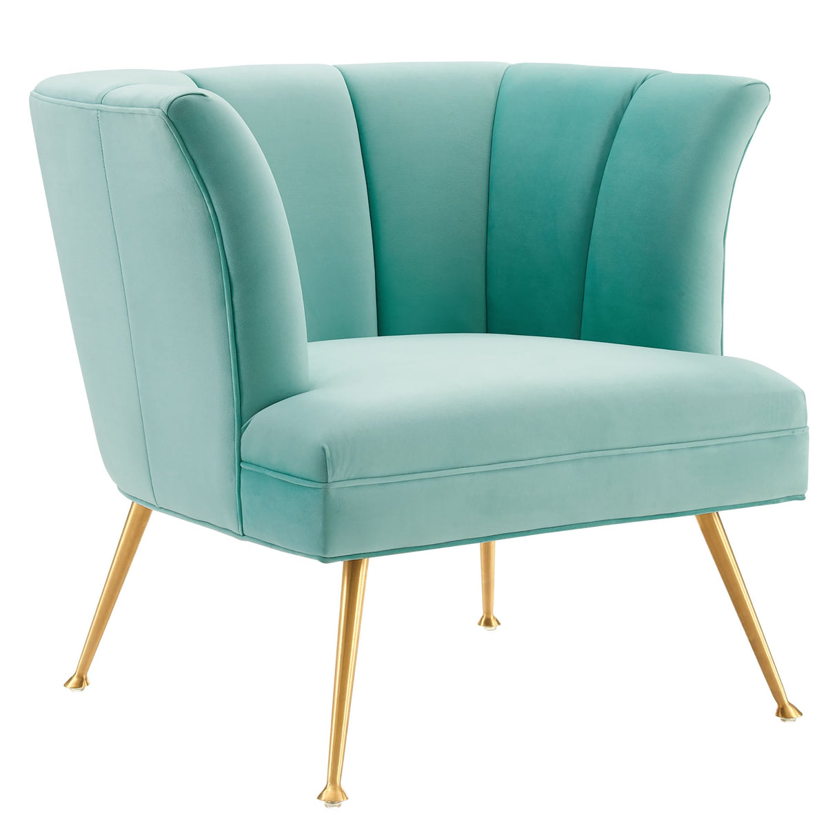 Veronica Channel Tufted Performance Velvet Armchair - Mid-Century Modern & Stain-Resistant