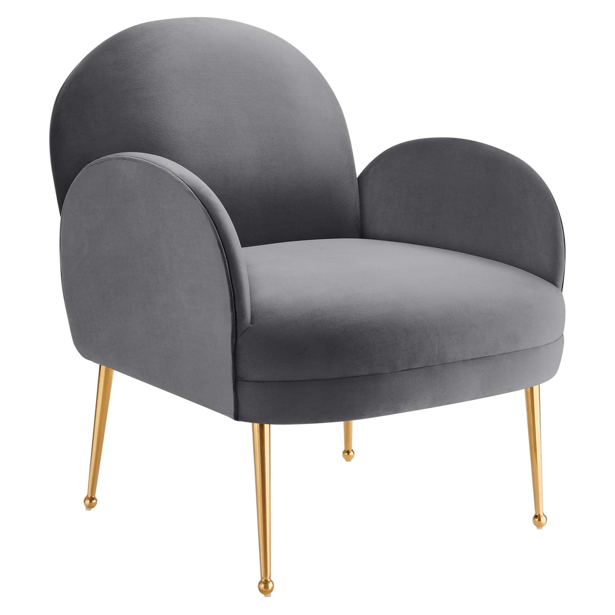 Transcend Performance Velvet Armchair - Mid-Century Modern & Stain-Resistant