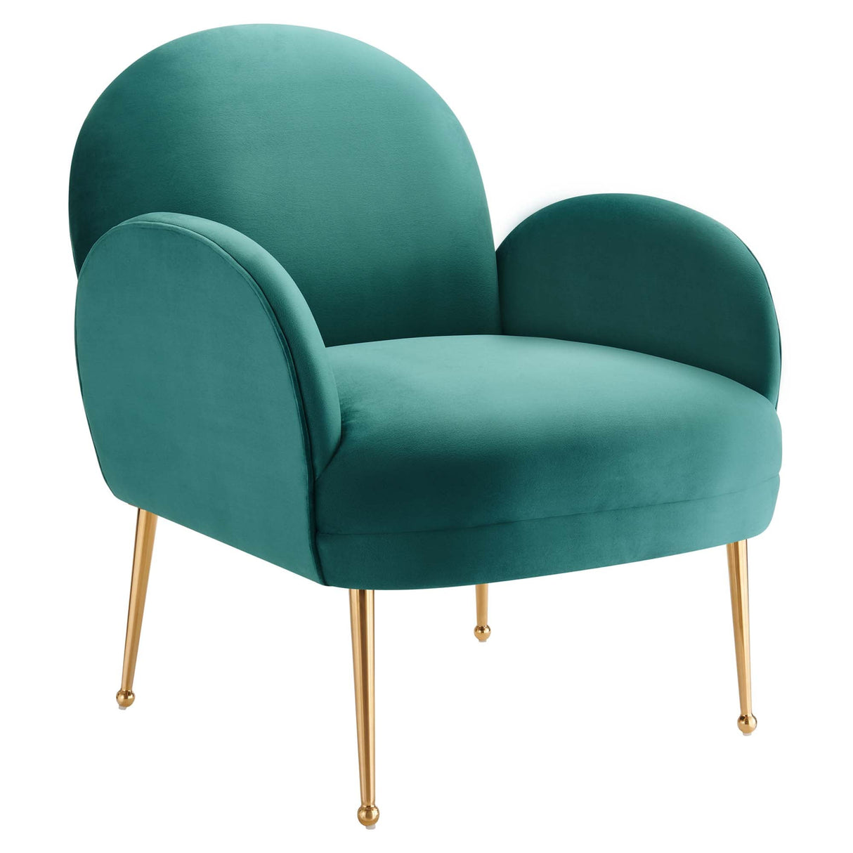 Transcend Performance Velvet Armchair - Mid-Century Modern & Stain-Resistant