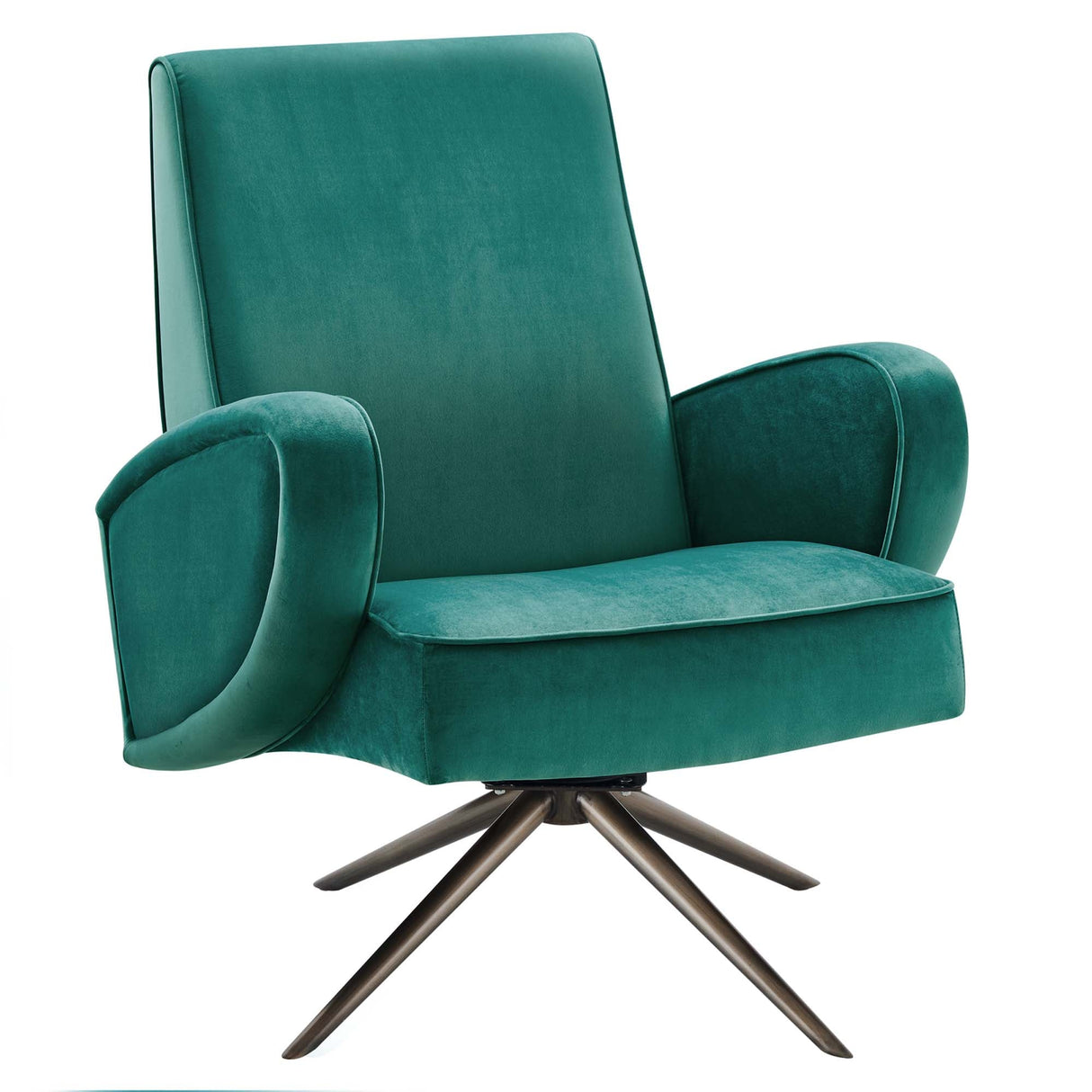 Superior Performance Velvet Swivel Chair - Mid-Century Modern & Stain-Resistant