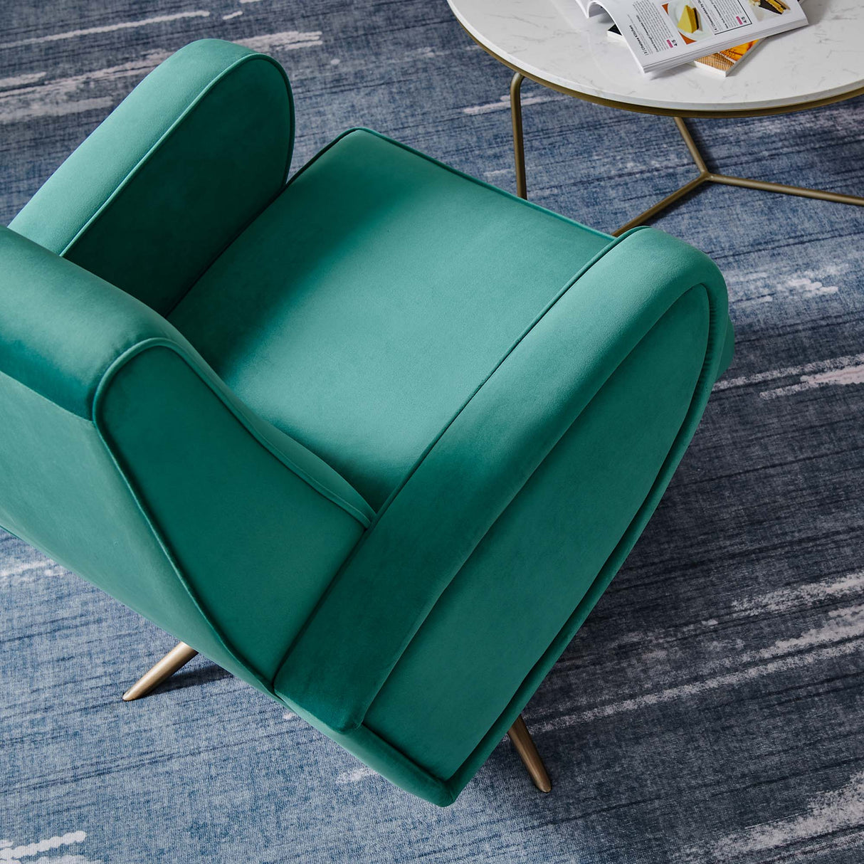 Superior Performance Velvet Swivel Chair - Mid-Century Modern & Stain-Resistant