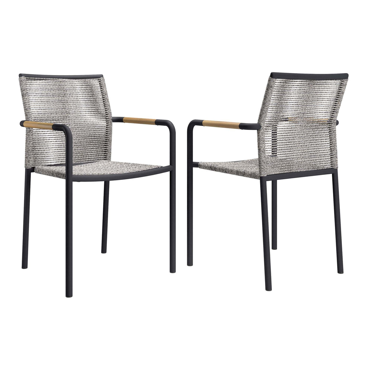 Serenity Modern Aluminum Outdoor Dining Armchairs Set of 2 - Contemporary & Weather-Resistant