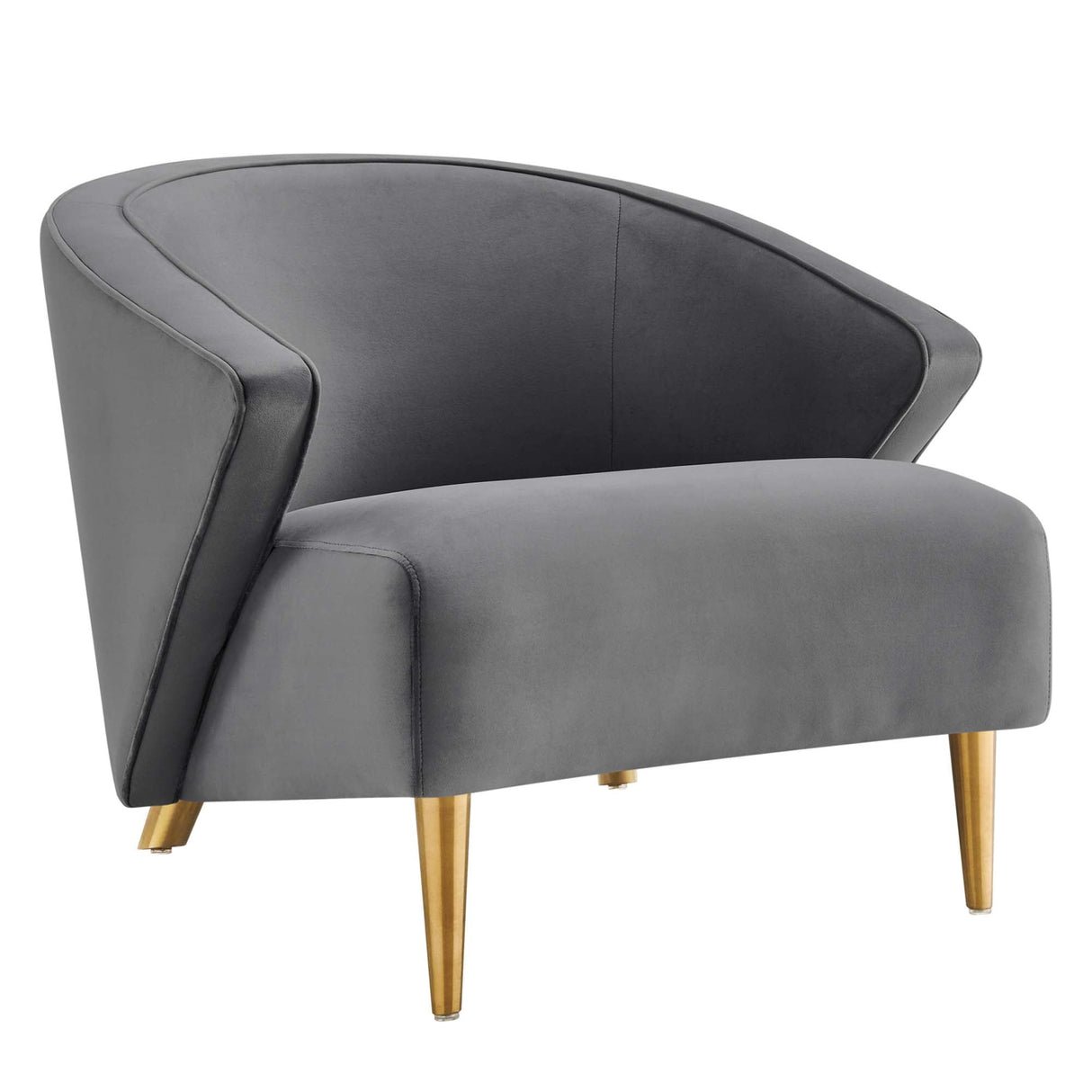 Odyssey Performance Velvet Armchair - Mid-Century Modern & Stain-Resistant