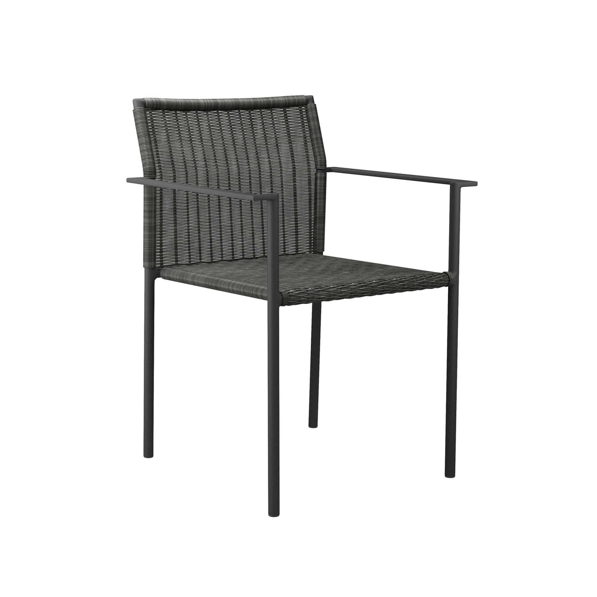 Lagoon Outdoor Patio Wicker Rattan Dining Armchairs Set of 2 - Modern & Weather-Resistant Backyard Seating