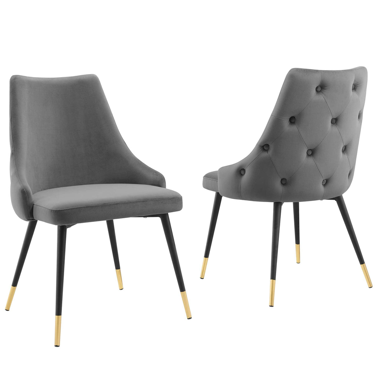Adorn Dining Side Chair Performance Velvet Set of 2 - Modern Glam & Stain-Resistant