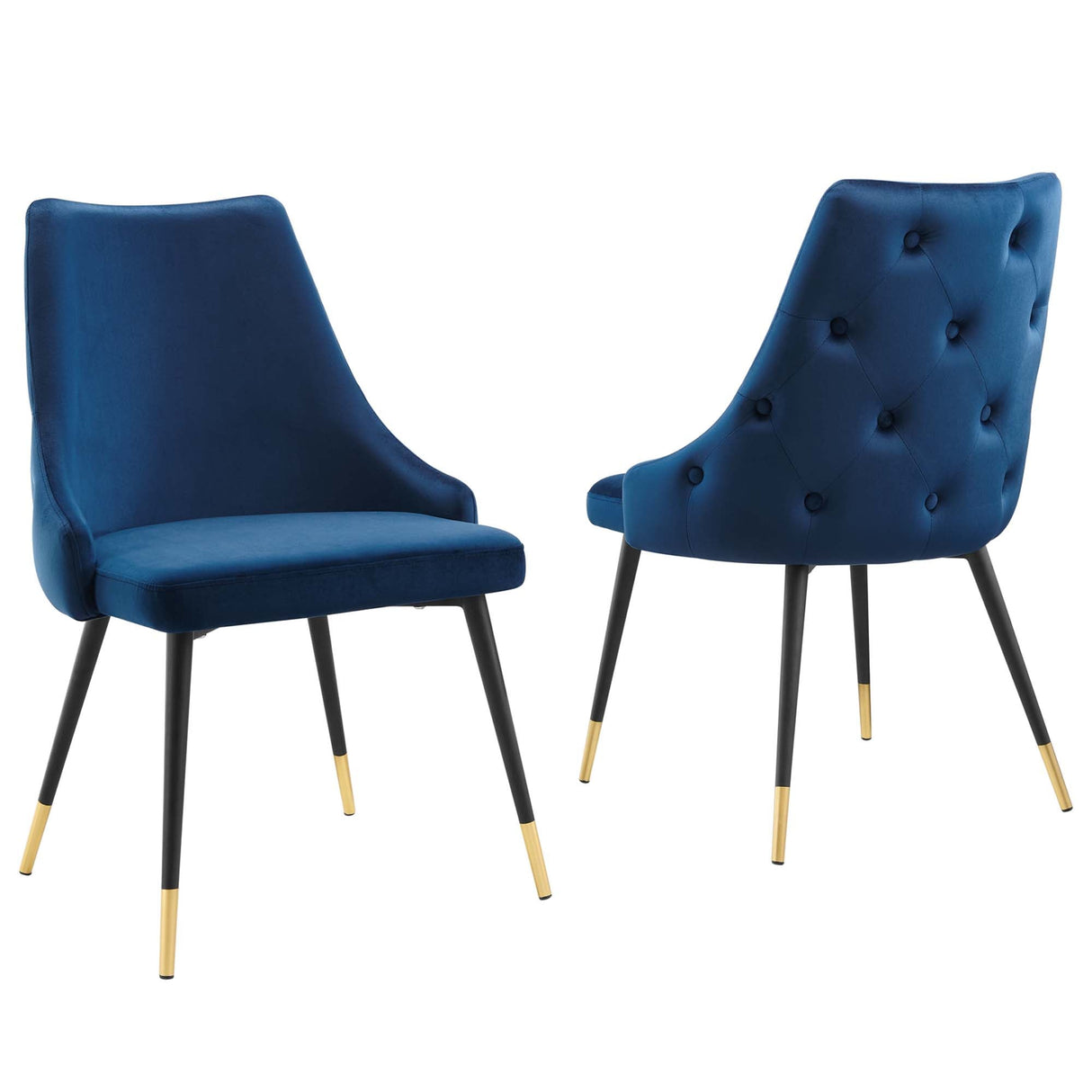 Adorn Dining Side Chair Performance Velvet Set of 2 - Modern Glam & Stain-Resistant