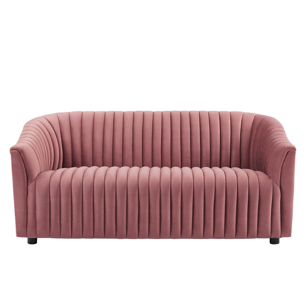 Announce Performance Velvet Channel Tufted Loveseat - Mid-Century Modern & Stain-Resistant