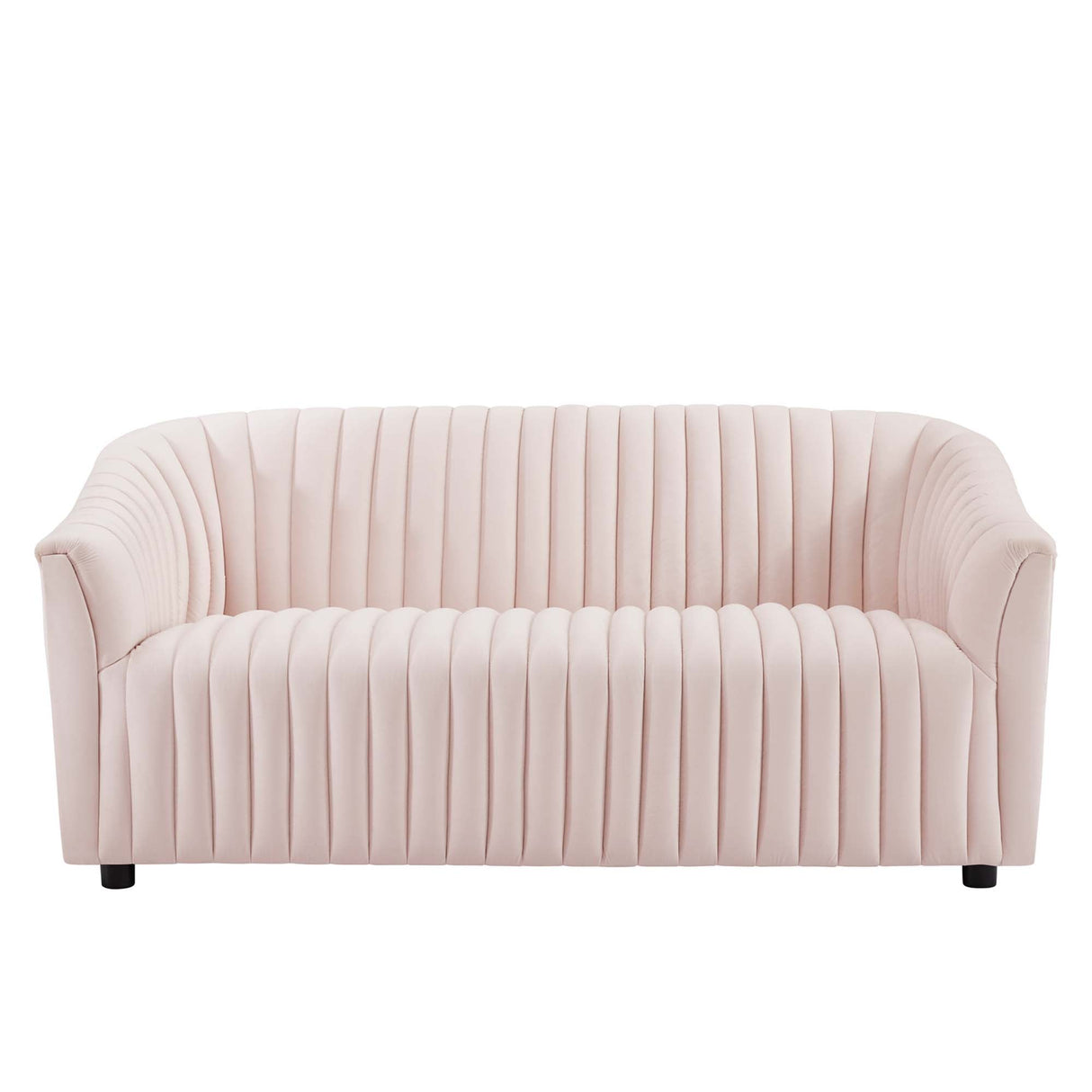 Announce Performance Velvet Channel Tufted Loveseat - Mid-Century Modern & Stain-Resistant