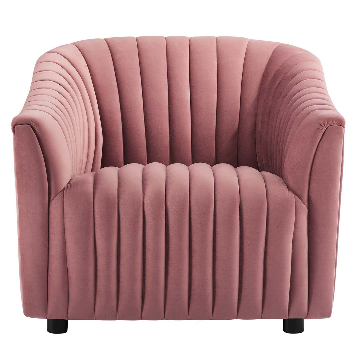 Announce Performance Velvet Channel Tufted Armchair - Mid-Century Modern & Vibrant Accent Seating