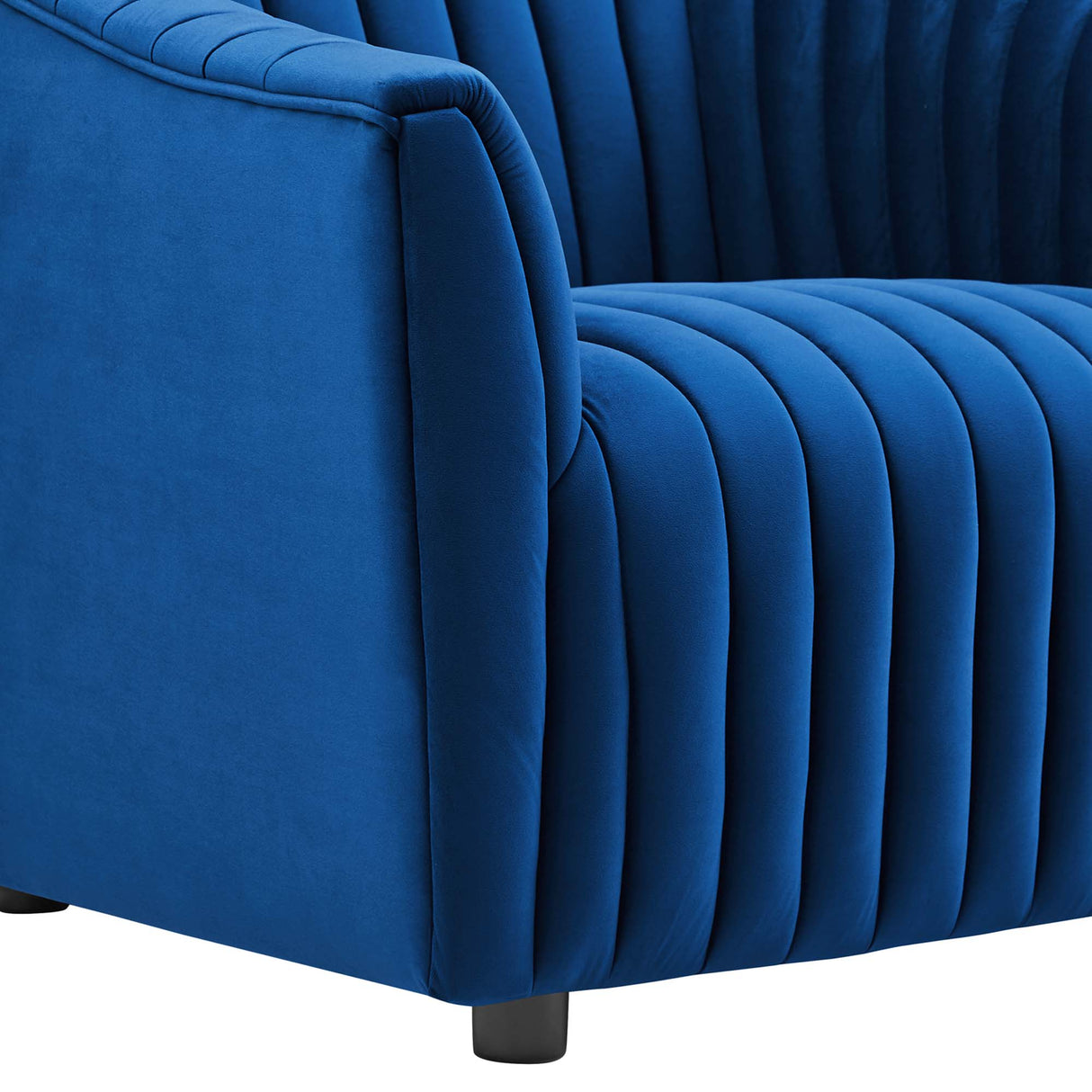Announce Performance Velvet Channel Tufted Armchair - Mid-Century Modern & Vibrant Accent Seating