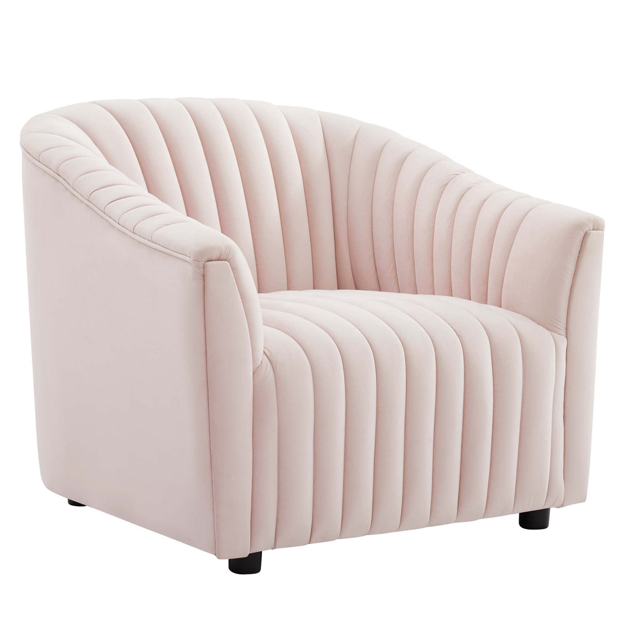 Announce Performance Velvet Channel Tufted Armchair - Mid-Century Modern & Vibrant Accent Seating