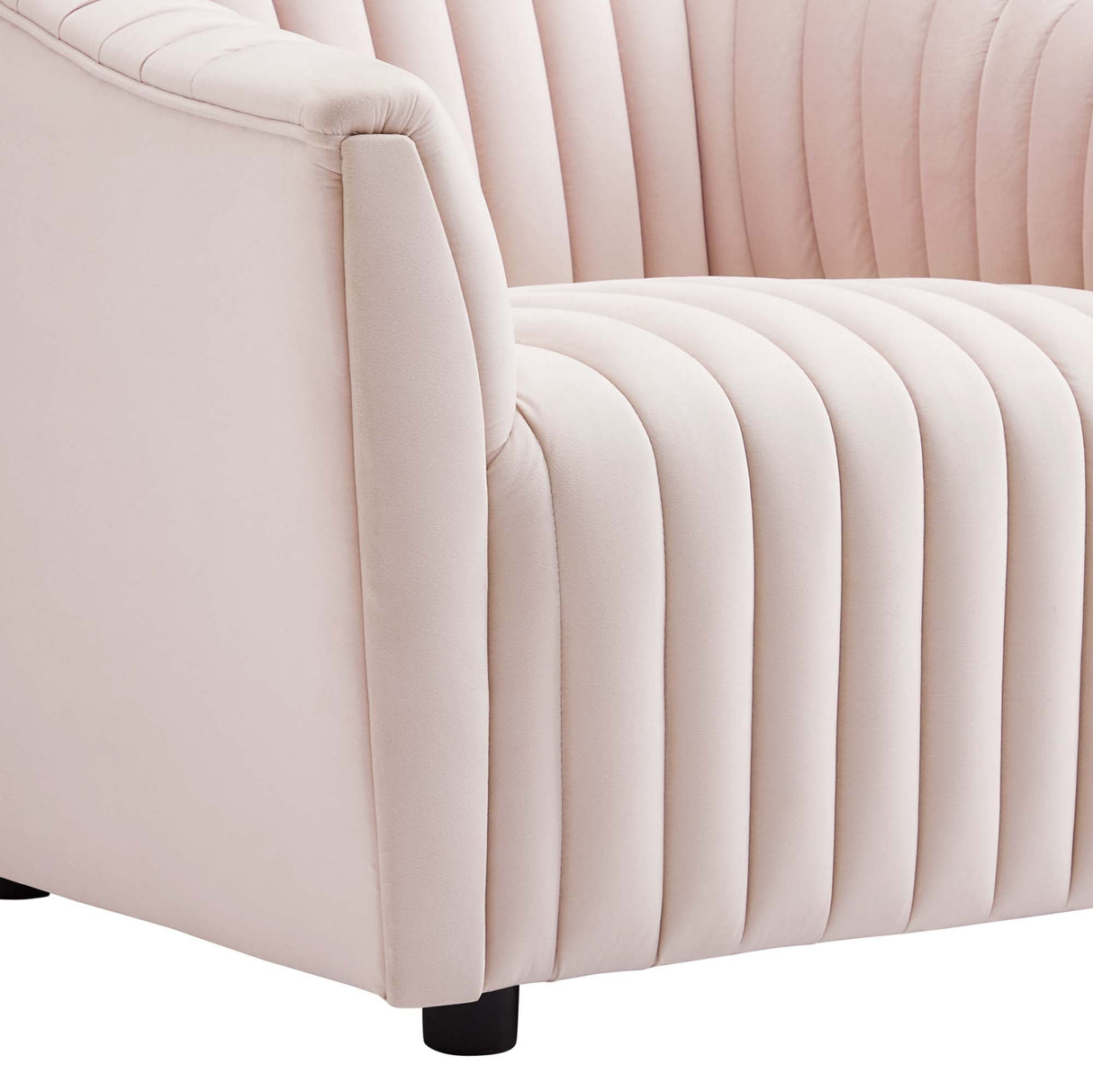 Announce Performance Velvet Channel Tufted Armchair - Mid-Century Modern & Vibrant Accent Seating