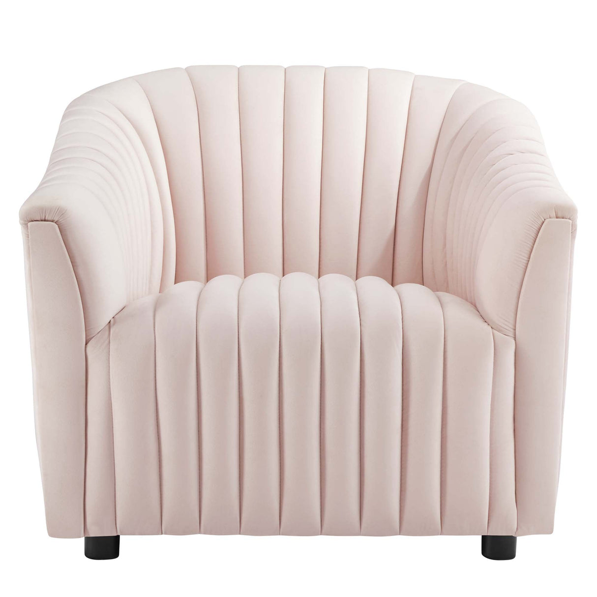 Announce Performance Velvet Channel Tufted Armchair - Mid-Century Modern & Vibrant Accent Seating