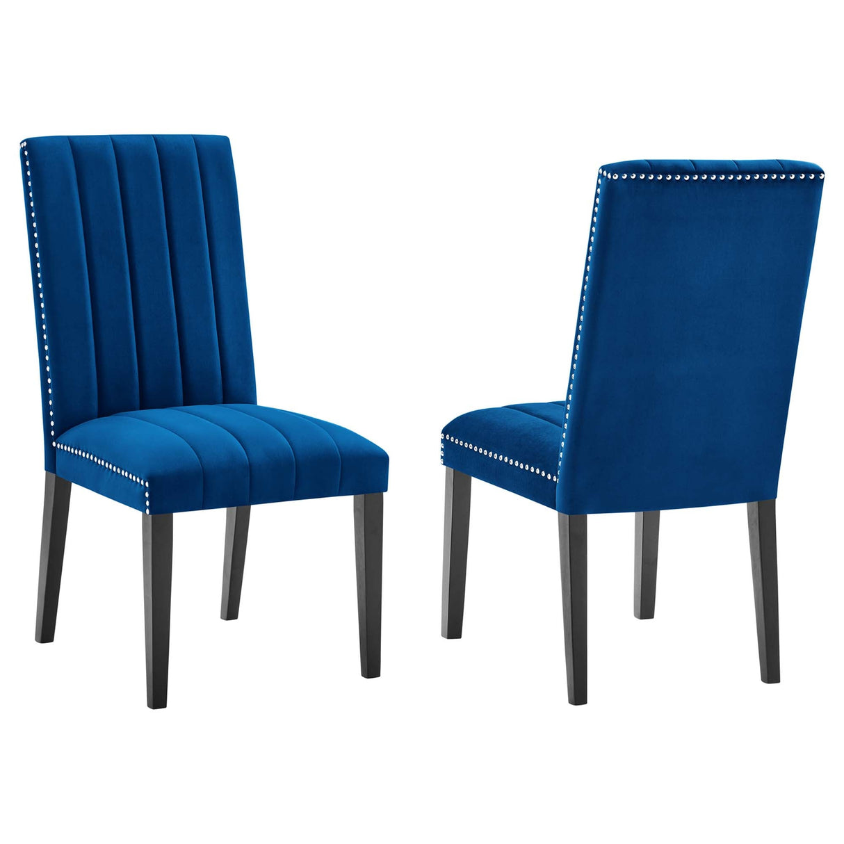 Catalyst Performance Velvet Dining Side Chairs - Set of 2 - Glam Deco & Stain-Resistant