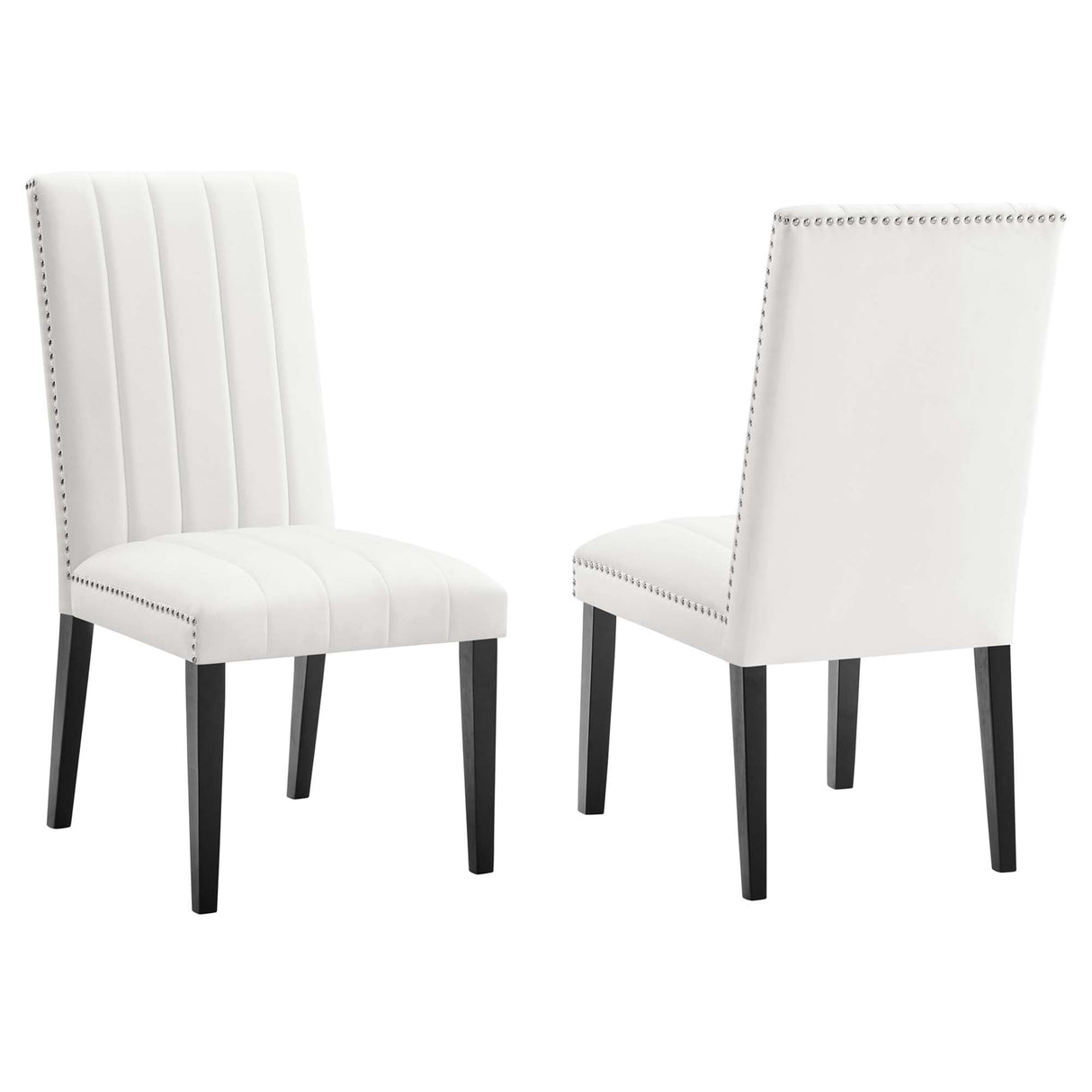 Catalyst Performance Velvet Dining Side Chairs - Set of 2 - Glam Deco & Stain-Resistant