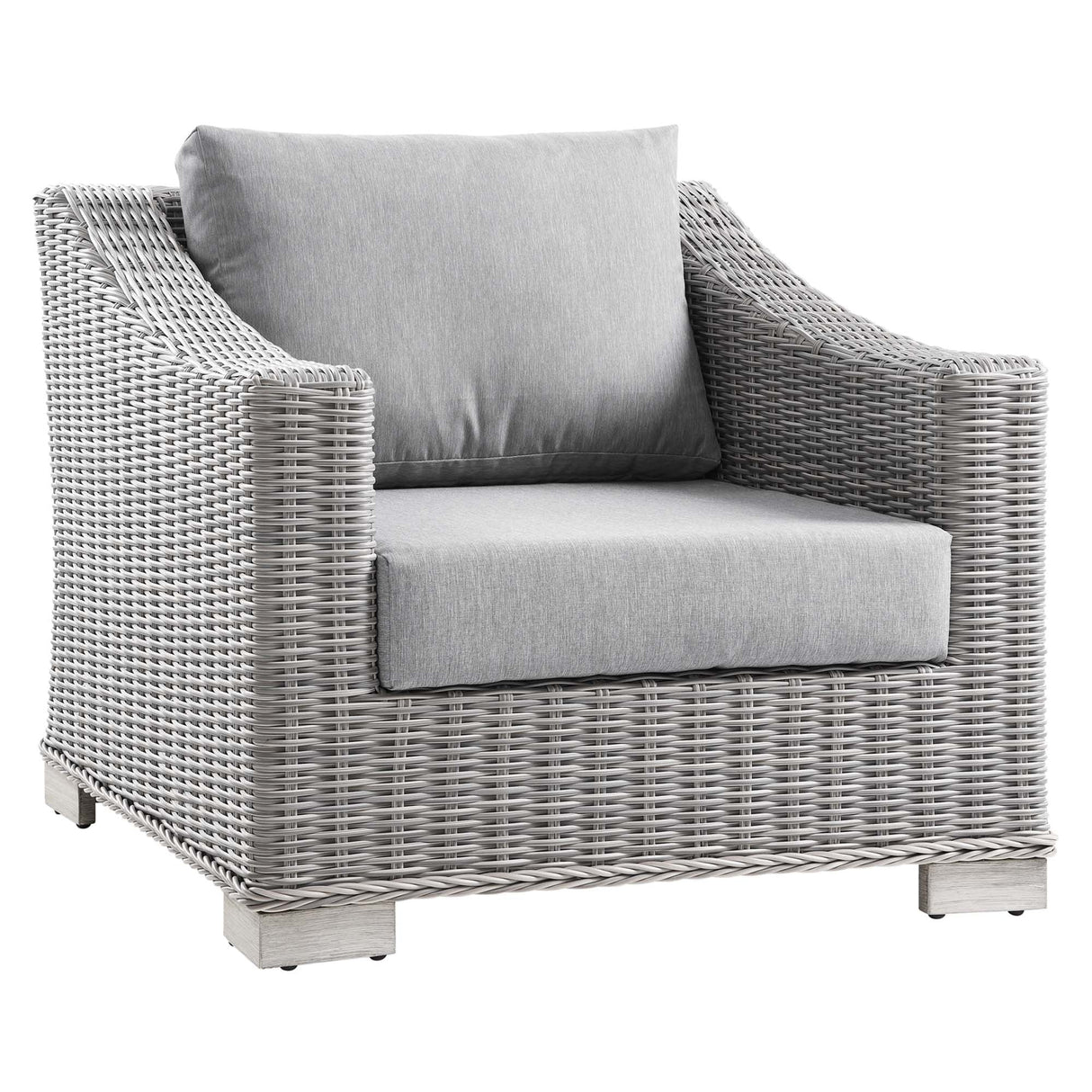 Conway 4-Piece Outdoor Patio Wicker Rattan Furniture Set - Modern Coastal & Weather-Resistant