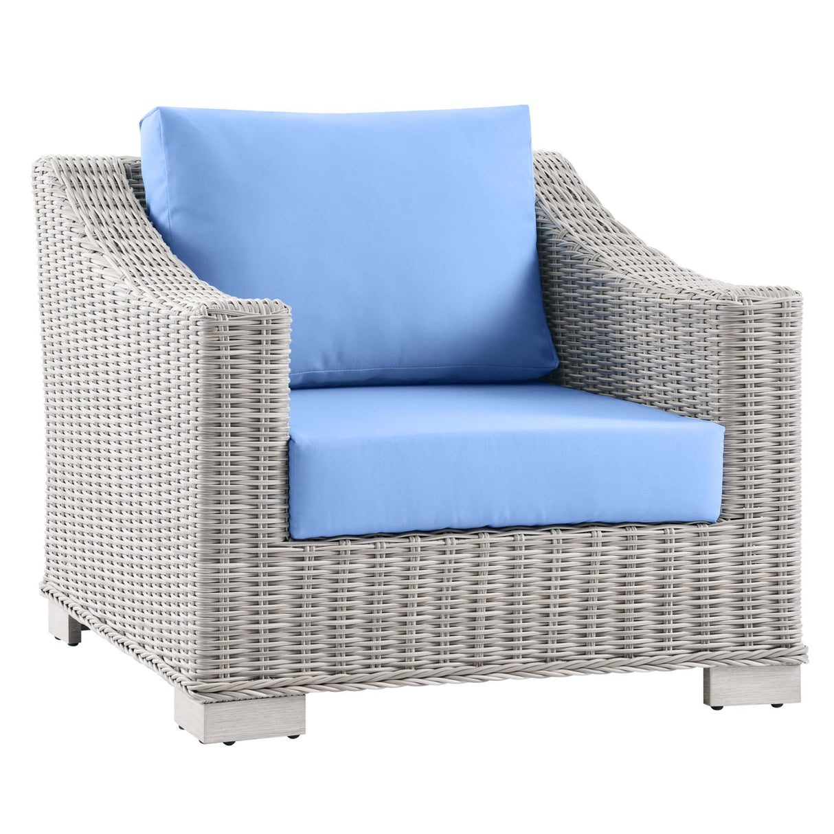 Conway 4-Piece Outdoor Patio Wicker Rattan Furniture Set - Modern Coastal & Weather-Resistant